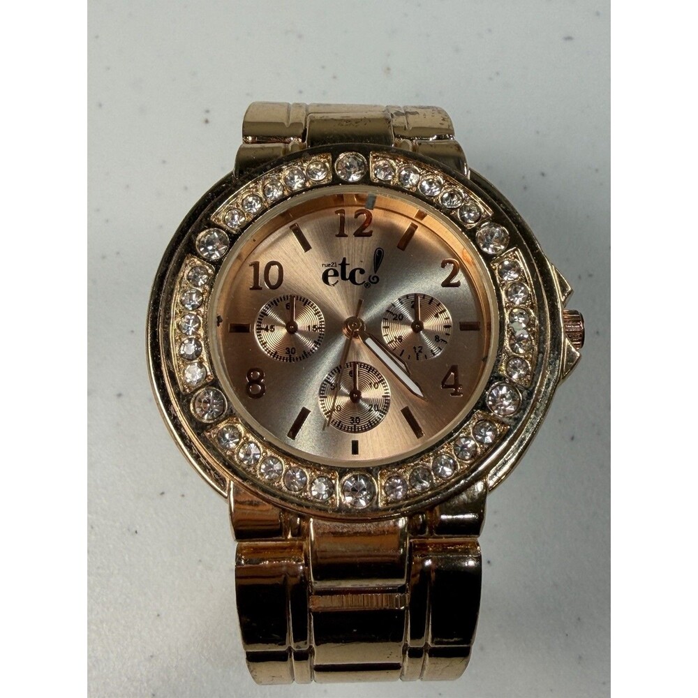 Rue21 etc! Rose Gold Crystal Cuff Watch 41.7mm Description:
